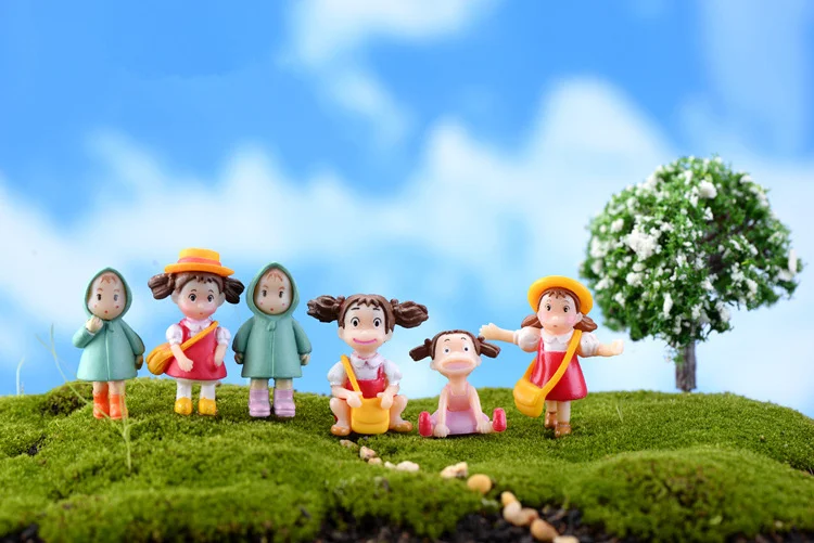 6 шт./компл. Дети Девушки Смолы Домашнего Украшения Сада Мини Ремесла Бонсай Микро