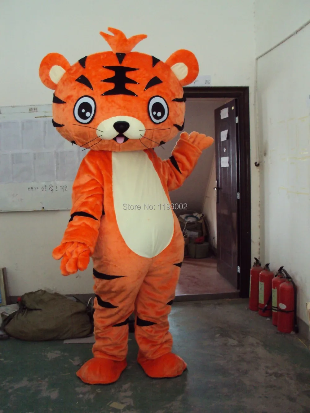 

Hot selling Adult cartoon character lovely orange little tiger Mascot Costume Halloween party costumes free shipping