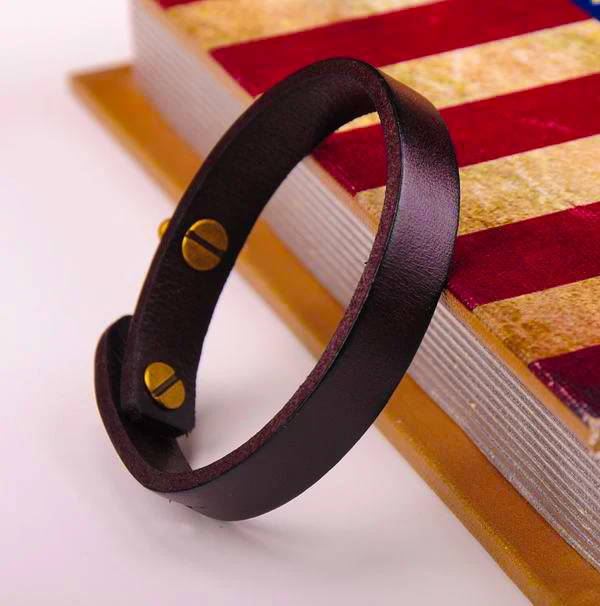 G370 коричневый простой стильный однодиапазонный браслет из натуральной кожи