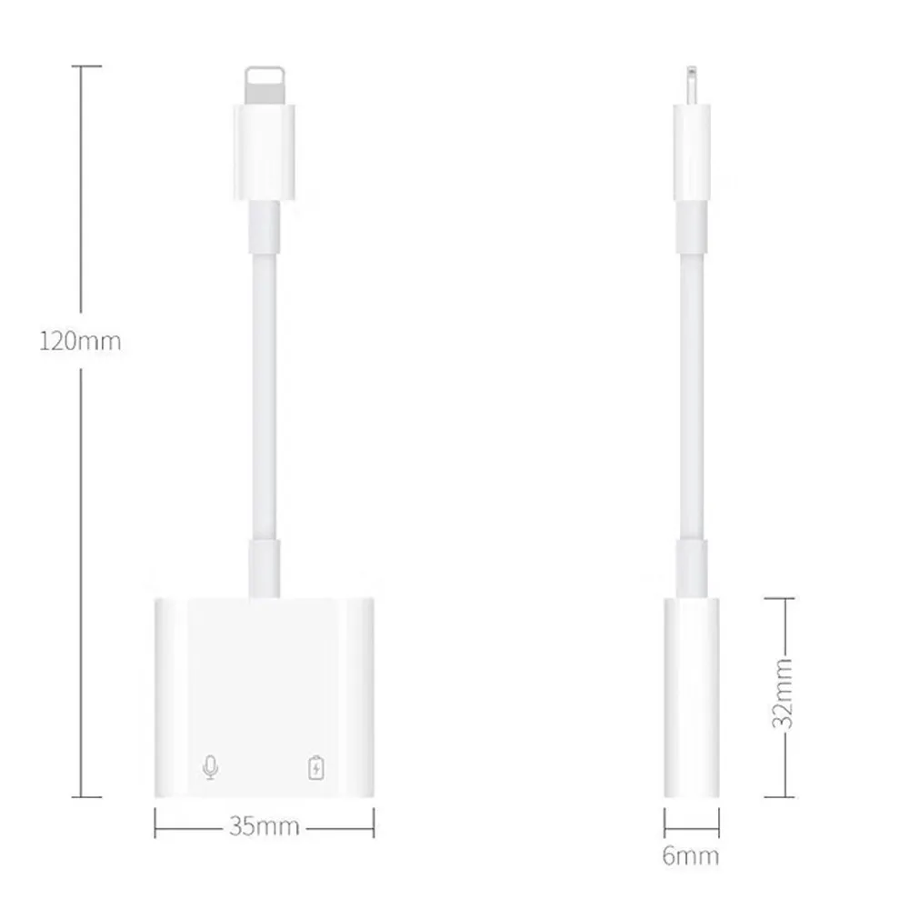 Переходник с Lightning на 3 5 мм для наушников Aux аудио адаптер сплиттер iPhone 7 8 Plus X XS Mas XR