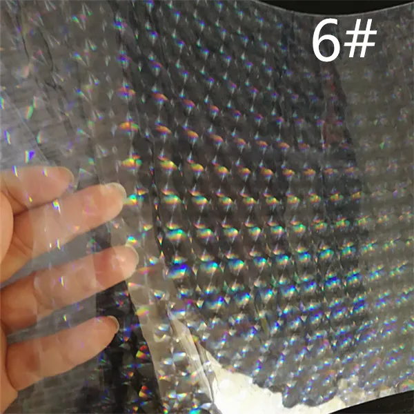 6 7,6*12 дюймов Прозрачная голограмма Синтетическая кожа ткань для DIY аксессуаров - Цвет: 6