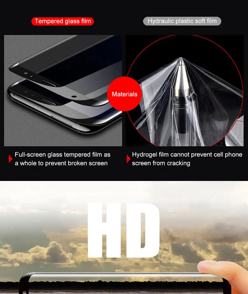 10D полностью изогнутое закаленное стекло для samsung Galaxy S7 S8 S9 Note 8 9 S7 Edge S8Plus S9Plus Защитная пленка для экрана