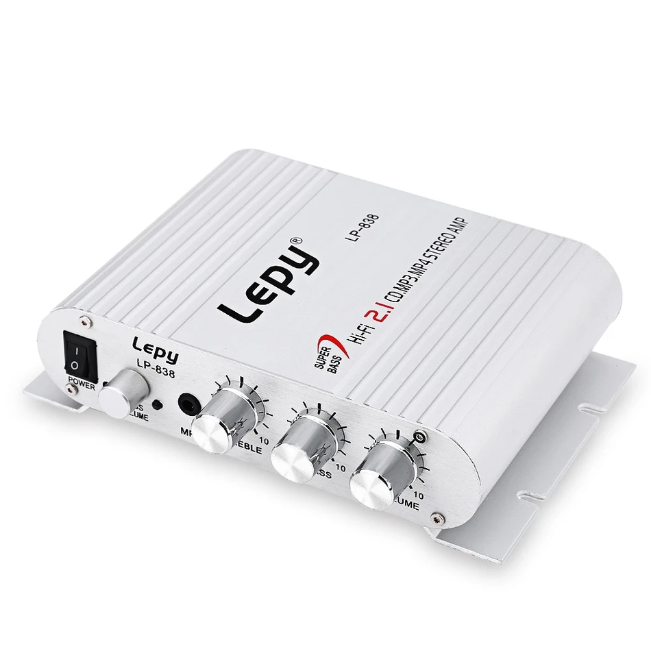 Белый черный Lepy LP-838 Mini Hi-Fi 2 1 автомобильный 3 усилитель каналов MP3 MP4 Стерео Плеер