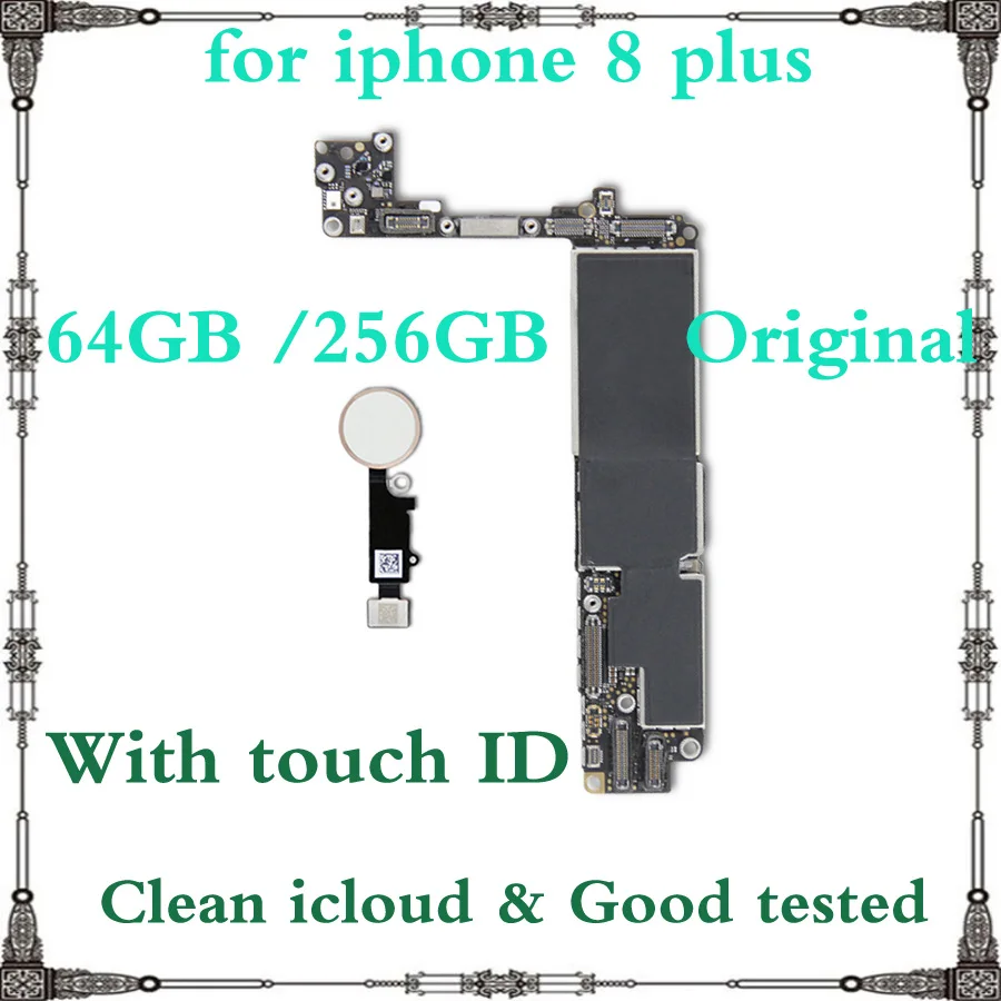 Бесплатная доставка 64 Гб 256 лоджик борд для iphone 8 plus с/без отпечатков пальцев с