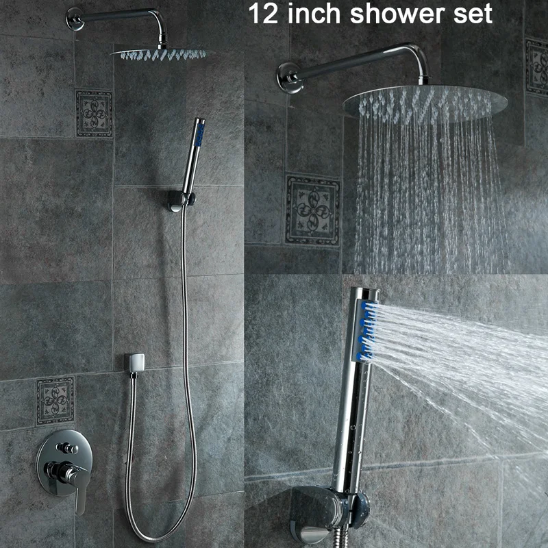

BECOLA 12 inch New shower set Pressurized sprinkler suit shower Circle Round shower faucet kit Free shipping BR-CP-1200