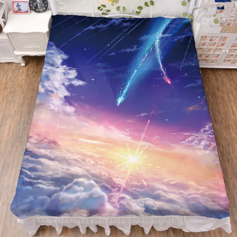 150x200 см аниме ваше имя персонаж Tachibana Taki Miyamizu Mitsuha молочное волокно простыня и