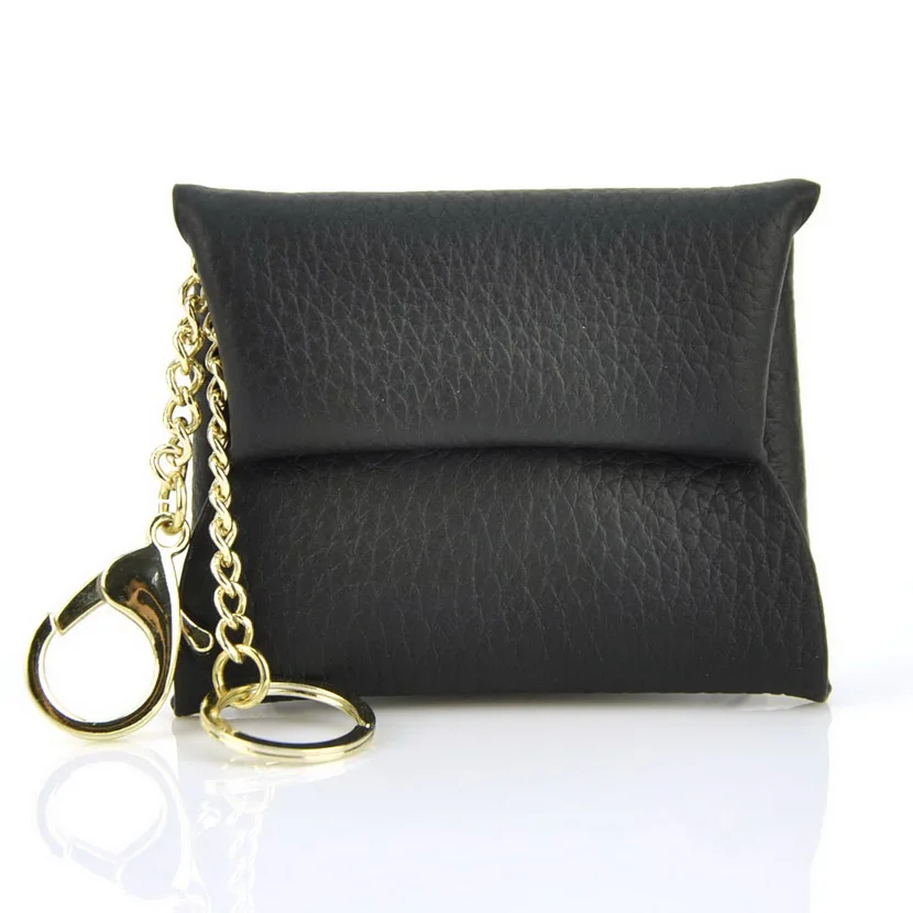 Сумка для монет из натуральной кожи мужчин и женщин кошелек мелочи брелок на