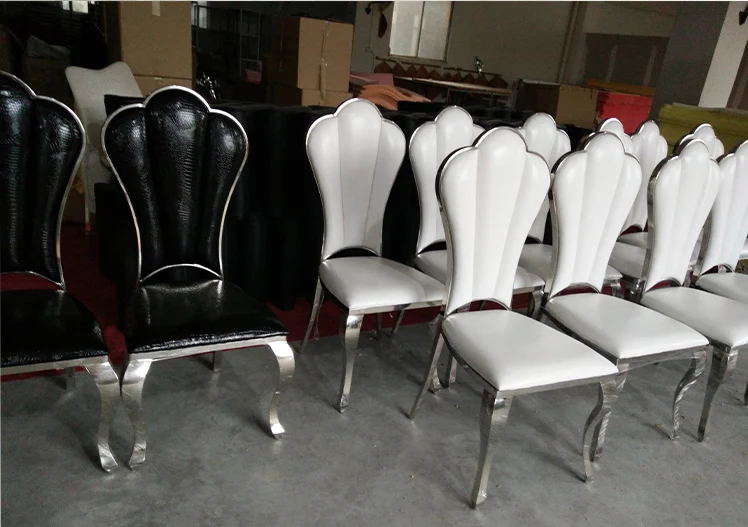 Louis fashion Dining chairs Fashionable cloth in high-end hotels Simple dining room stainless combination