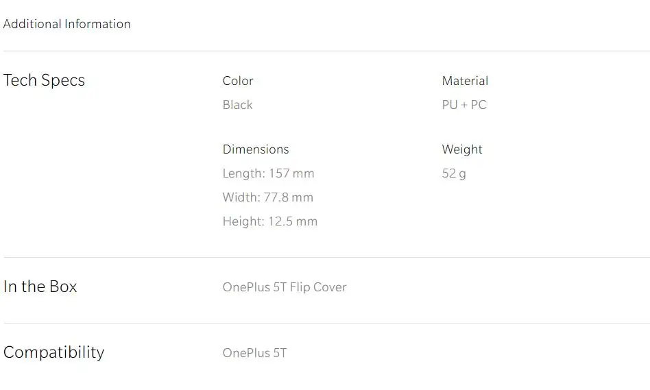 Чехол книжка Oneplus 5 T Оригинальный оригинальный Официальный чехол для телефона One