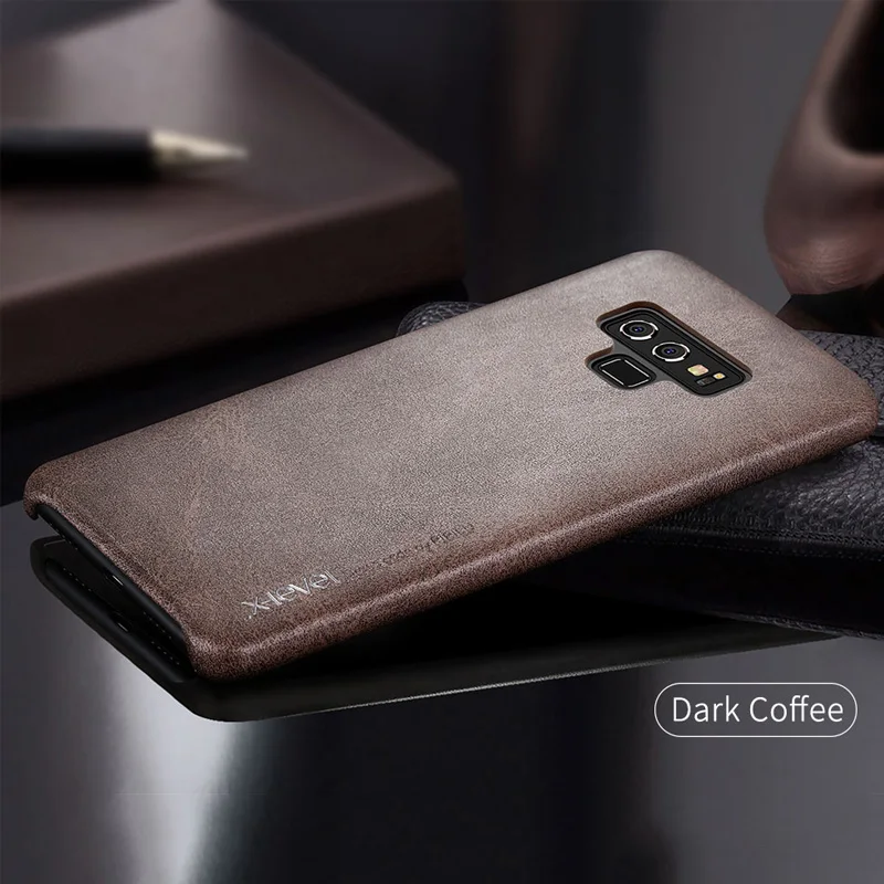 Coffee X-Level для samsung Galaxy Note 9 чехол, роскошный тонкий винтажный защитный чехол из искусственной кожи, чехол для телефона для Note 9, задняя крышка - Цвет: Coffee