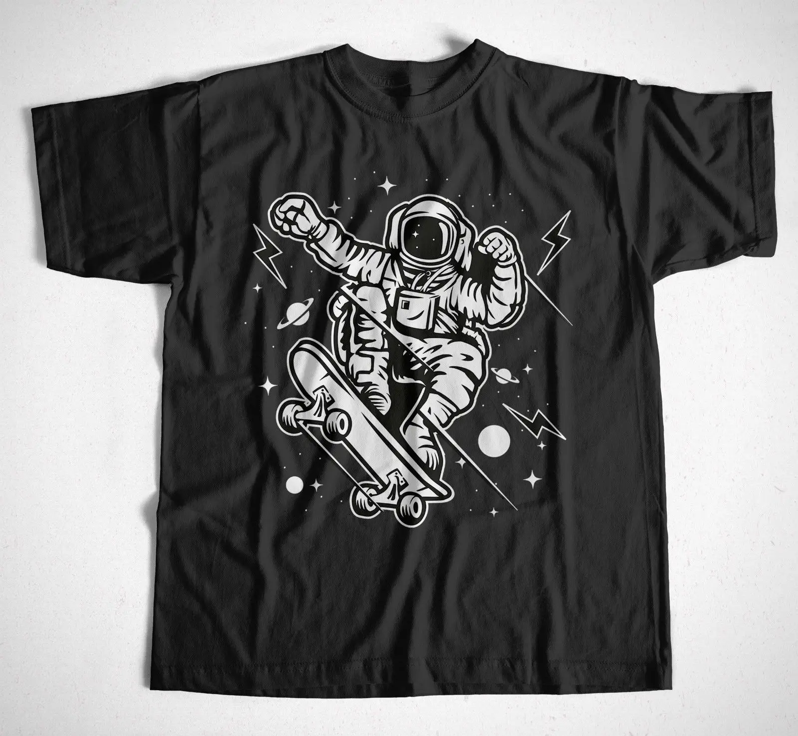 

Newest Men'S Fashion T-Shirt Skate Space Sk8 Skateboard Atronaut Streetwear Hip Hop Skater Urban Summer Style