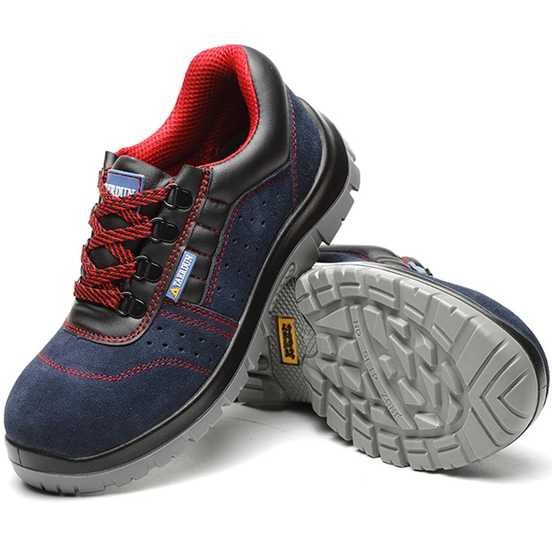 

New High Quality Spring Work Boots Men's Steel Suede Breathable Casual Lightweight Non-slip Shoes Anti-puncture Protective Shoes