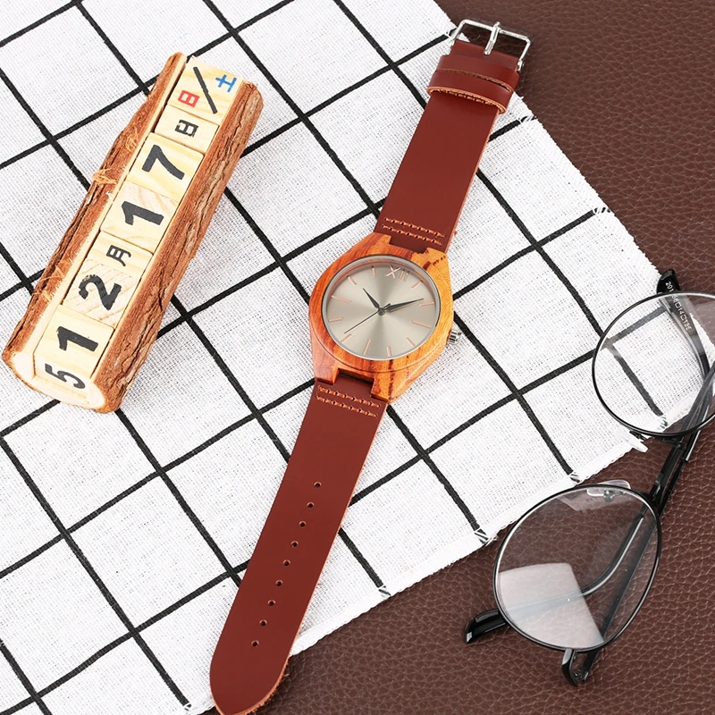 Мужские бамбуковые деревянные часы 100% натуральный деревянный полированный