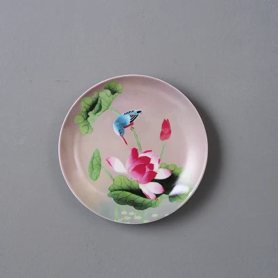Lotus ceramics декоративные тарелки настенные украшения китайская Декоративная посуда ремесла домашний ТВ фон настенные Подвески - Цвет: 20cm