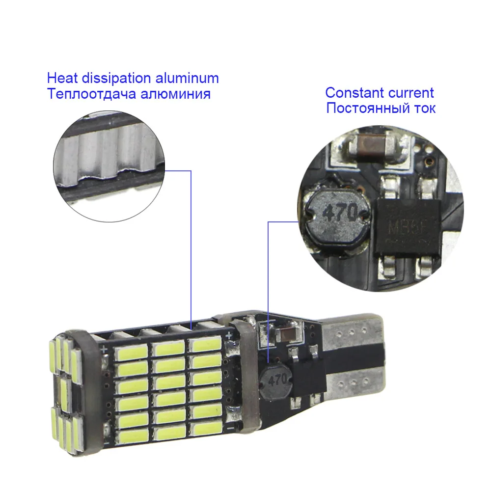 KEIN 2 шт. 6000K T15 W16W 45SMD 921 912 Canbus безошибочный Автомобильный светодиодный фонарь