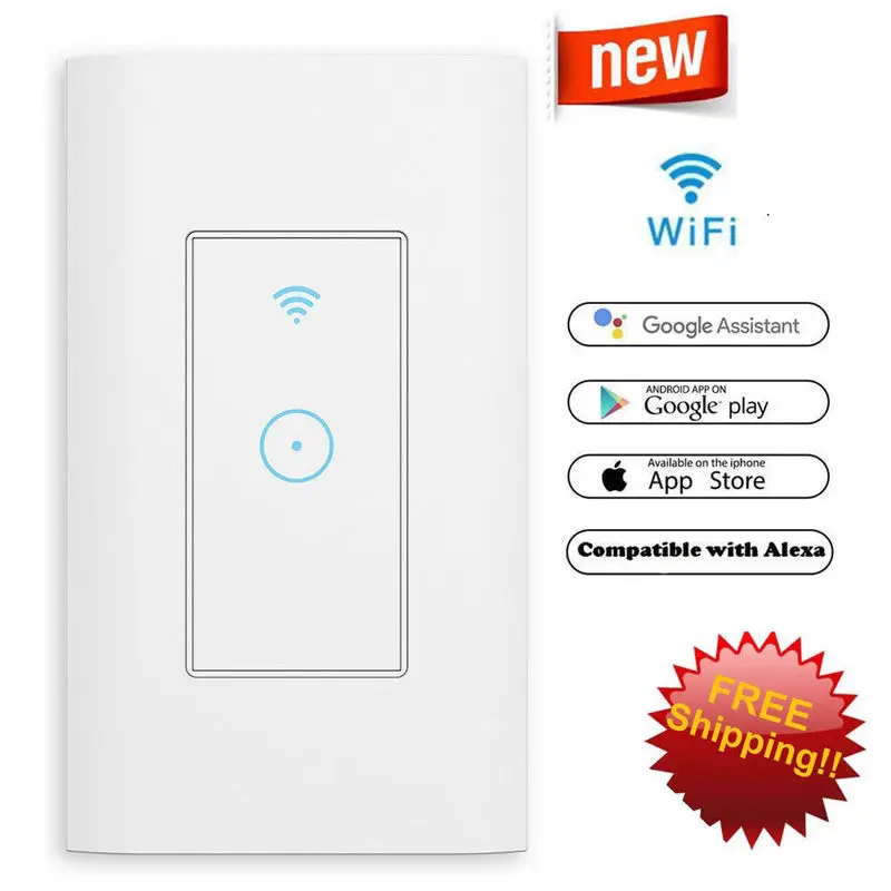 Сенсорный настенный выключатель с Wi-Fi 1 клавиша поддержка таймера и