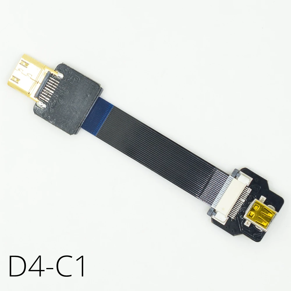 Mini-HDMI Micro-HDMI FPV Cable Elbow Mini Male to Micro HDMI Female C D Type Ribbo Flexible Flat FPC Extension Cables D4-C | Компьютеры и