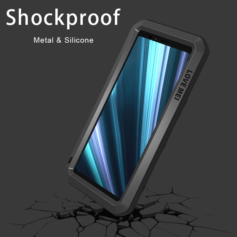 Love Mei металлический чехол для sony Xperia 1 10 Plus XZ3 XZ2 Compact Armor противоударный чехол для телефона полный корпус анти-осенний чехол прочный Чехол