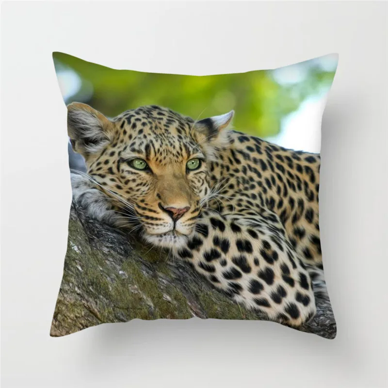 

Fuwatacchi Ferocious Leopard Cushion Covers Cheetah Animal Pillow Cover For Home Sofa Chair Decor New 2019 Printed Pillowcases