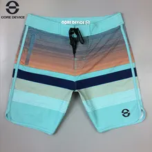 Новые полосатые водоотталкивающие эластичные летние шорты, мужские пляжные шорты, мужские пляжные шорты-бермуды