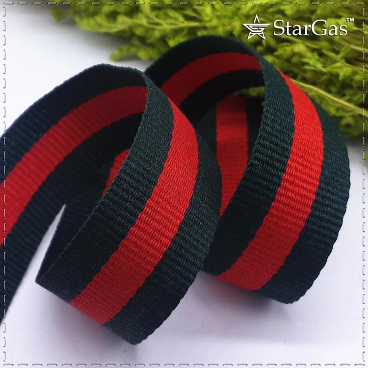 Горячая продажа 20 мм армейская зеленая красная полоса Grosgrain лента DIY аксессуары