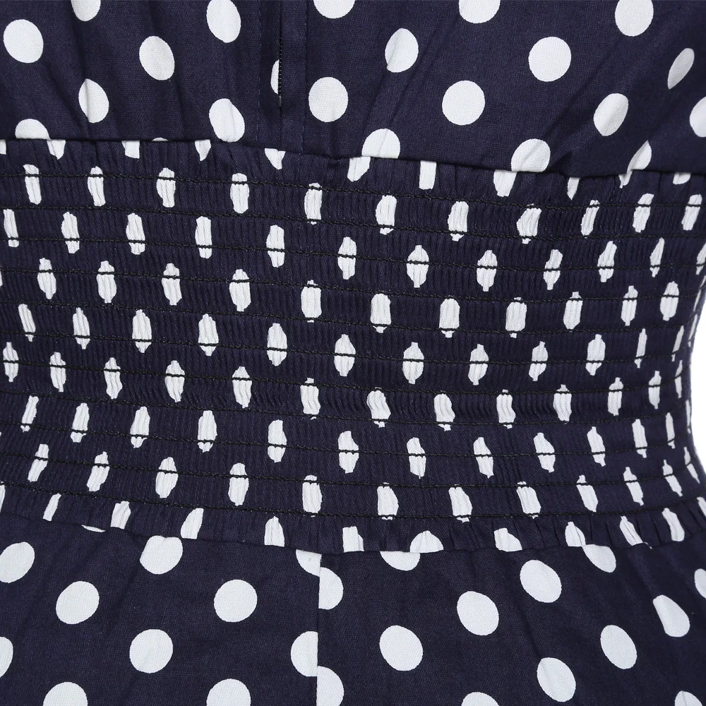 Винтажное платье Хепберн размера плюс 9XL, женские вечерние платья в горошек с v-образным вырезом и коротким рукавом, винтажные платья, Новинка