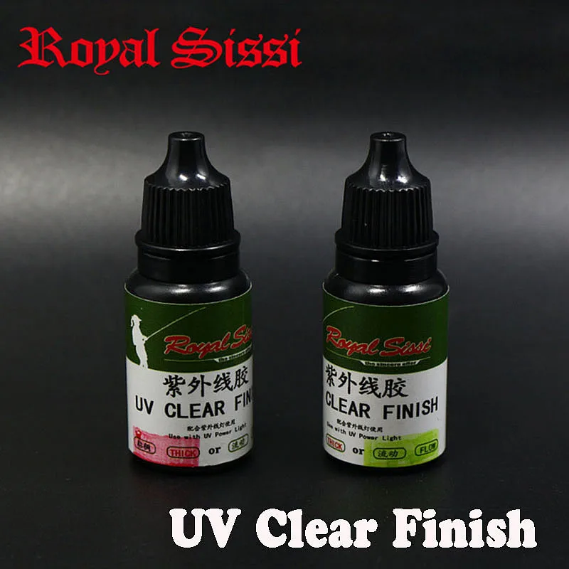 Royal Sissi 2 ขวด fly UV clear Finish กาวหนา & กระแสเงินสด assorted instant cure high clear UV exposy กาว fly tying เคลือบเงา