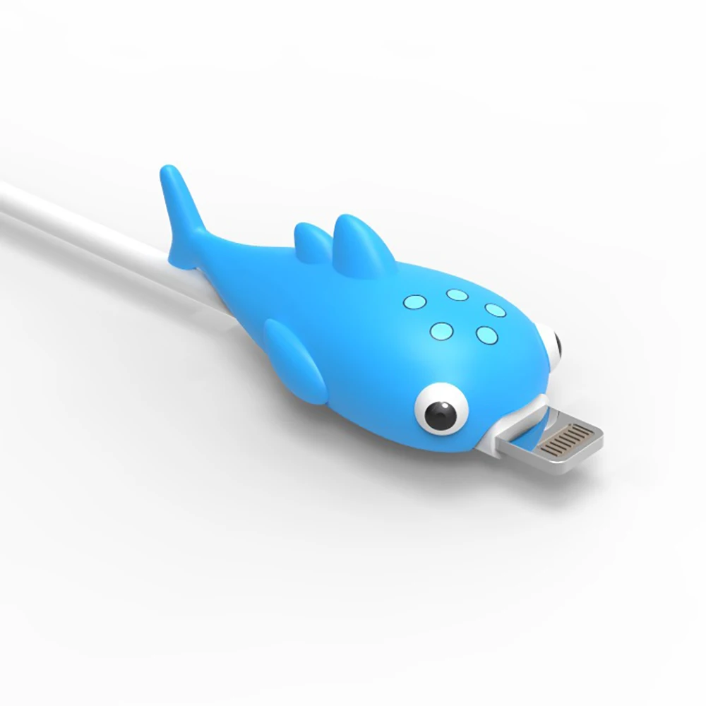 4 Прекрасный мультфильм рыбий кабель защитный чехол для телефона usb зарядный кабель крышка данных сетевой шнур защитный чехол намотка кабеля Органайзер - Цвет: 4
