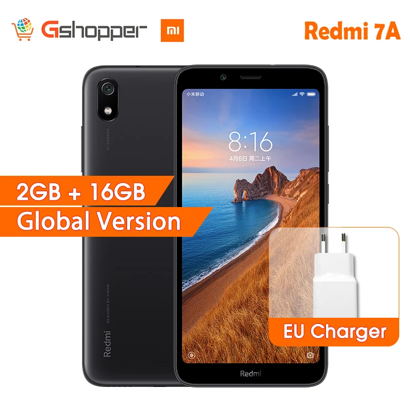 Глобальная версия Xiaomi Redmi 7A 7 A 2GB 16GB Snapdargon 439 Восьмиядерный мобильный телефон 4000mAh AI