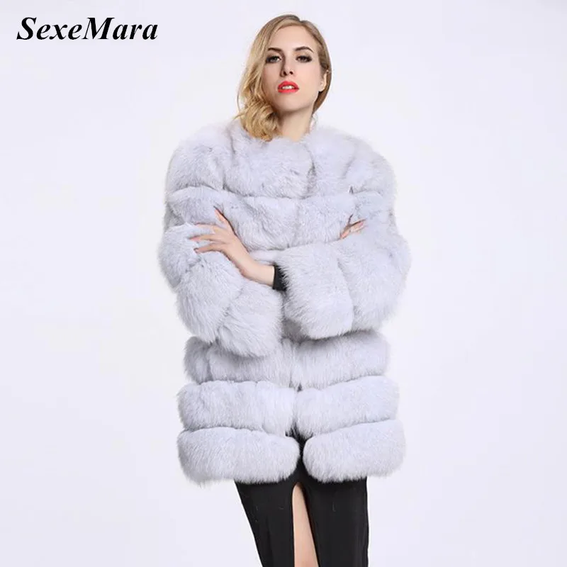 Новинка 2017 зимняя парка SexeMara с длинным рукавом плотная пушистая куртка из