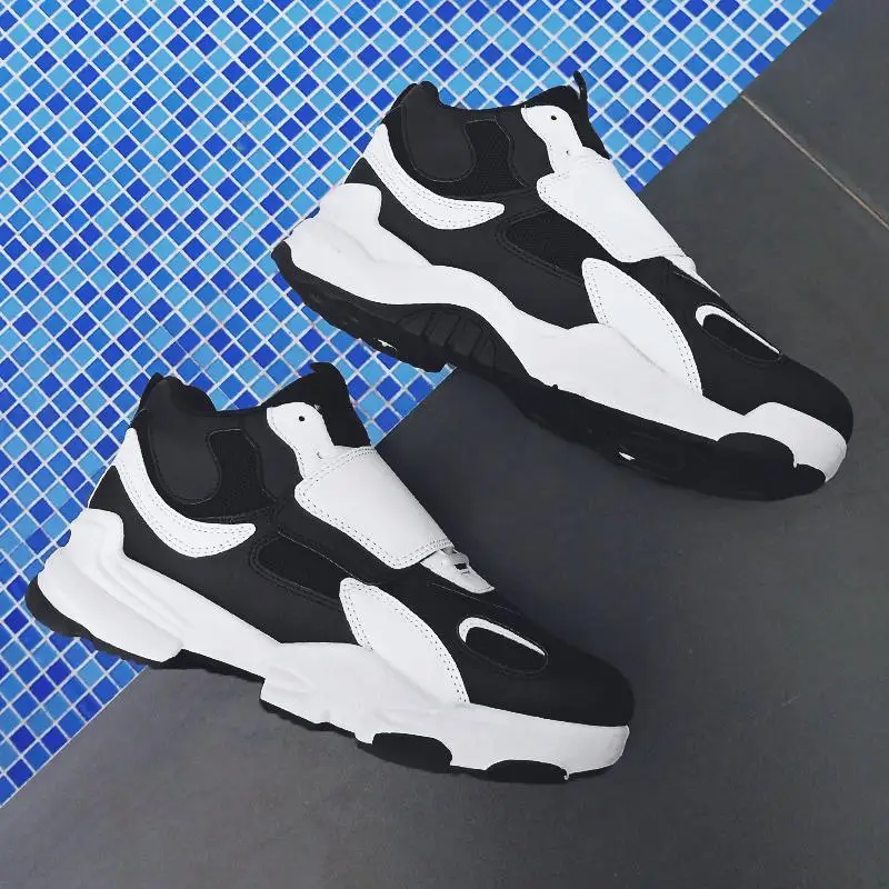 INS fashion Casual dad sneakers men autumn light Breathable Mesh+ leather Shoes hip hop Platform Sneakers Chaussure Femme | Обувь