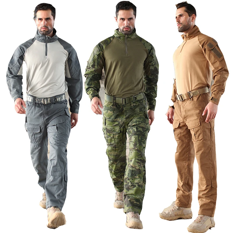 Тактический Костюм в стиле милитари из избыточного хлопка с принтом питона