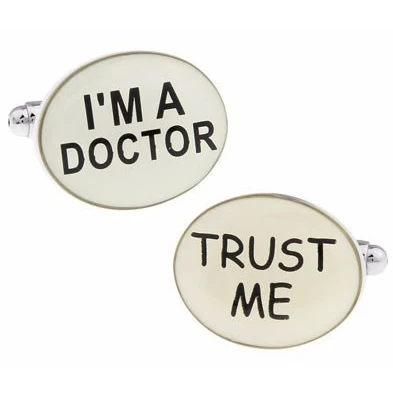 

HYX Luxury shirt Silvery I'AM DOCTOR cufflink for mens Brand cuff buttons cuff links High Quality abotoaduras Jewelry
