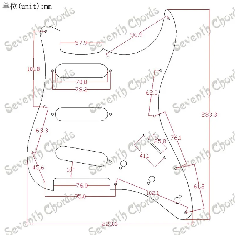 3 PLY 11 отверстий для электрогитары Pickguard 1 слой 6 гитара отверстия задняя пластина