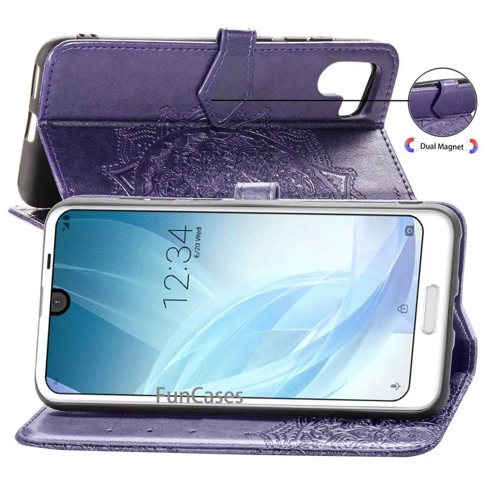 Для Sharp Aquos R2 чехол AquosR2 защитный чехол-накладка кошелек для телефона из