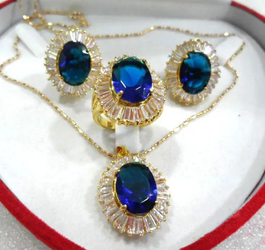 Тонкая 10*14 мм серьга с синим Цирконом подвеска кольцо #7 8 9 AA1013 скидка 30%|earring pendant|blue