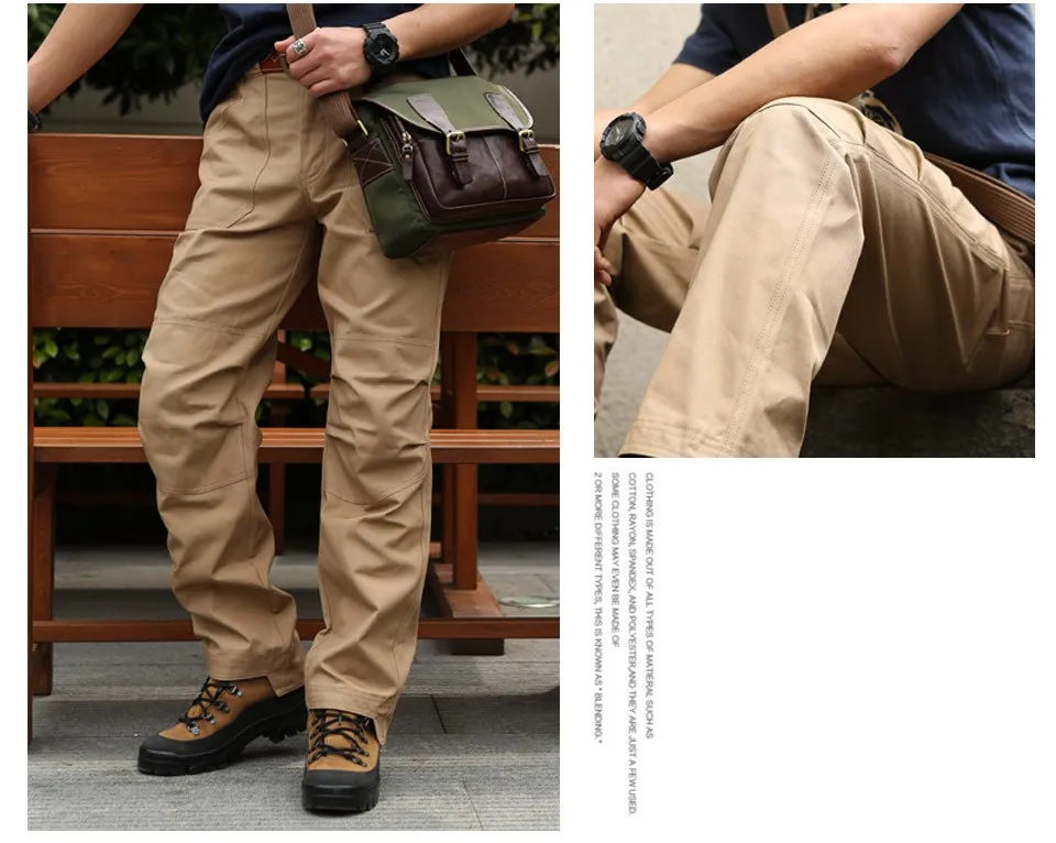 CQB Outdoor Camping Tactical Sports Men's Pants Multi-Pockets for Riding Hiking Trekking Cotton Breathable Overalls Trousers
