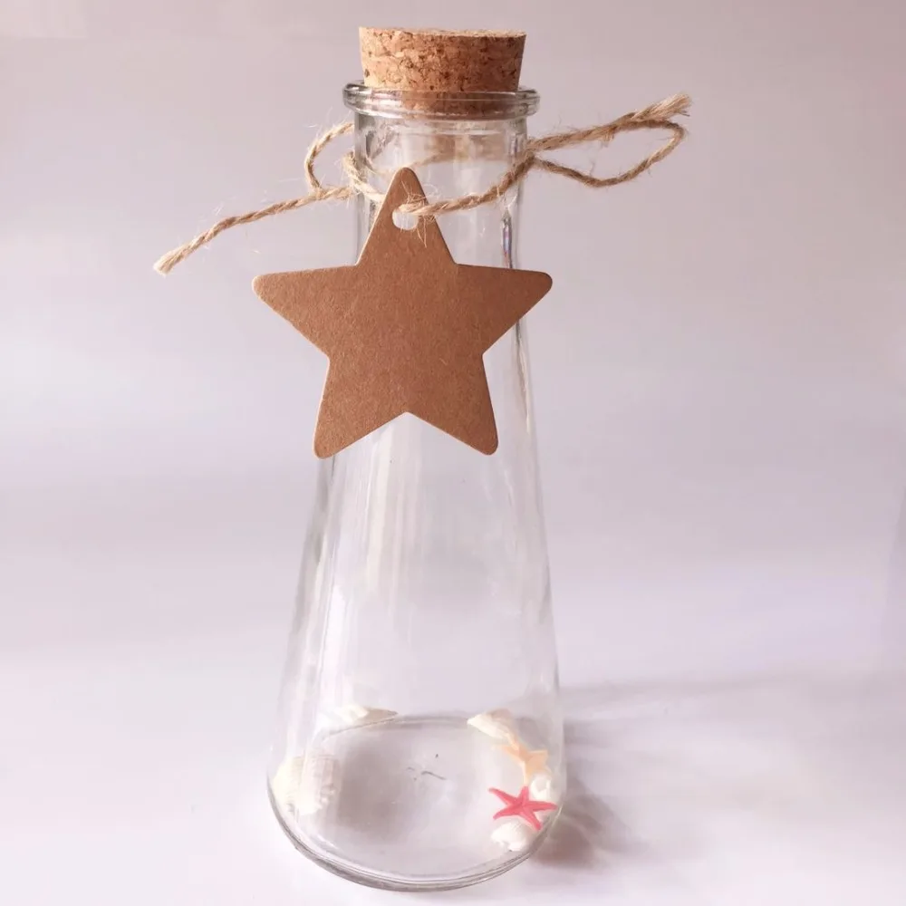 100 шт. в форме звезды сделай сам скрапбукинг бумага крафт пустая подвесная бирка с