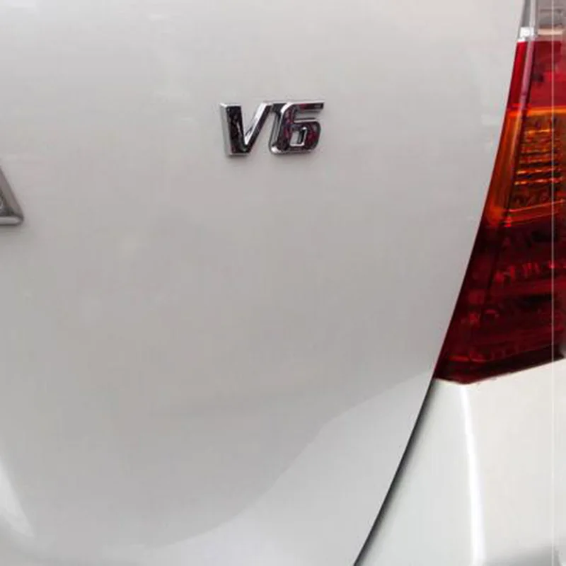 Автомобильный хромированный металлический V6 3D эмблема значок наклейка на багажник Авто Мотор наклейка для автомобиля Стайлинг Наклейка для Ford Fiesta Kuga Ranger Galaxy Fusion