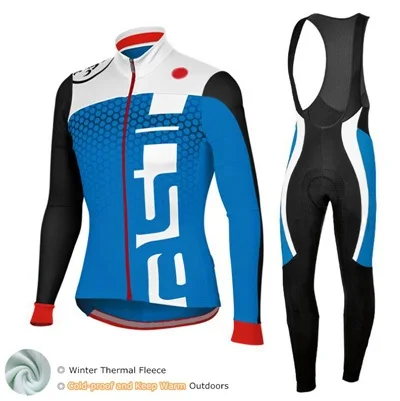 Jersey and BIB Pants Мужская Профессиональная зимняя теплая ФЛИСОВАЯ ФУТБОЛКА С аргоном 18 с длинными рукавами, одежда для велоспорта, велосипедные костюмы, комплект для велоспорта, Ropa Ciclismo - Цвет: Jersey and BIB Pants