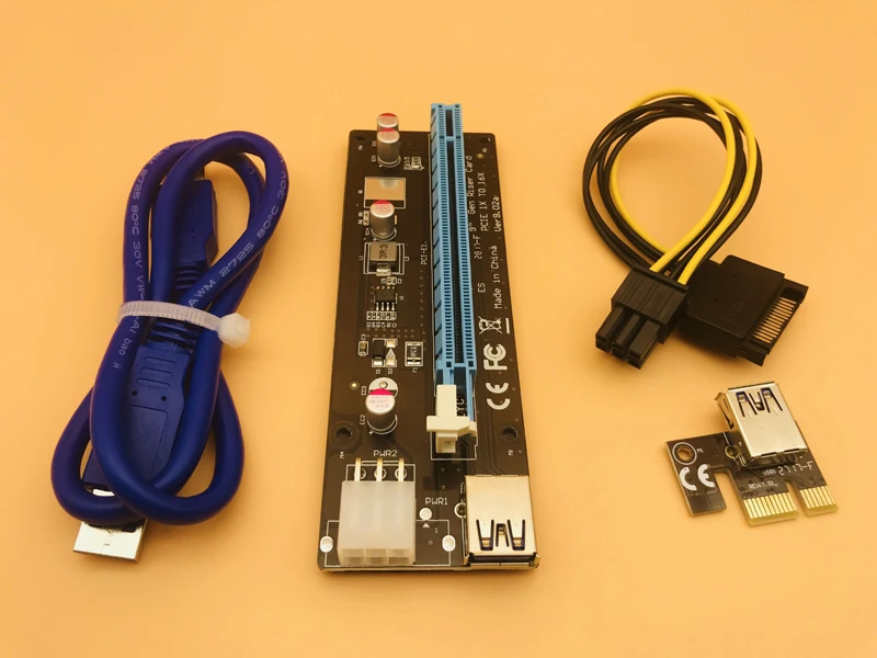 PCI E Express 1x к 16x удлинитель USB 3 0 VER9.02 переходная карта SATA 15pin папа 6pin кабель питания