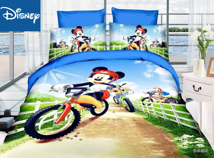 Miglior Disney Mickey Mouse Set Di Biancheria Da Letto Per Bambini Letto Decor Singolo Formato Trapunta Copre Doppia Copriletto 2/3pcs Di Trasporto Trasporto Libero Tessili Per La Casa
