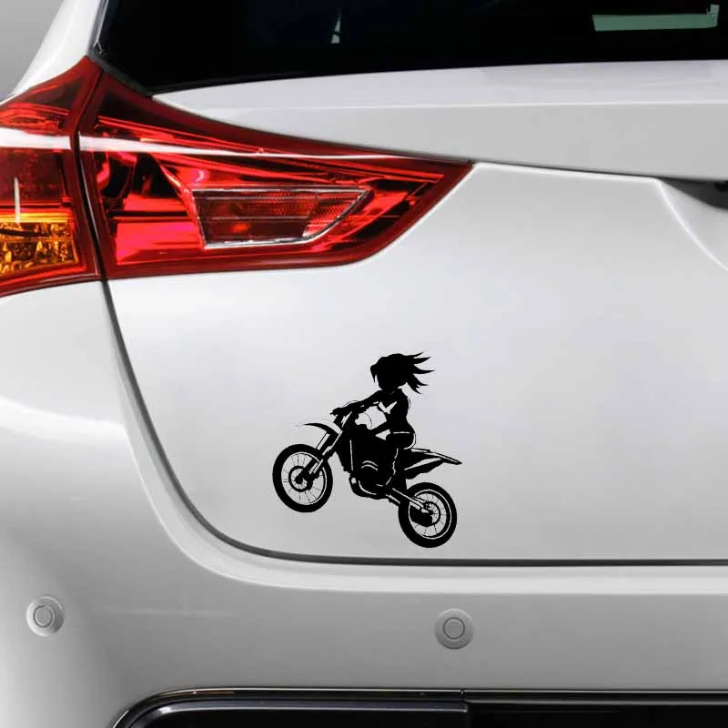 

YJZT 17.8CM*14.8CM Sexy Rock Beauty Motorcycle Vinyl Car Sticker Decal Black/Silver C13-000624