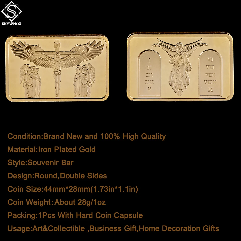 Золотой/Серебряный Христос хорошая пятница Иисуса и ангела Bullion Сувенирный