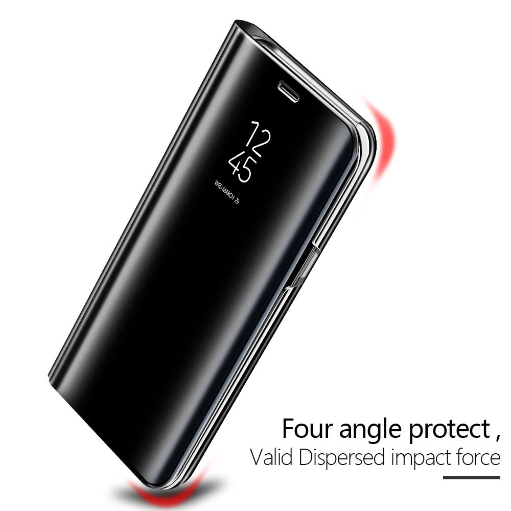 Олаф Смарт кожа флип Стенд Mirror чехол для samsung A5 A6 A7 A8 премьер прозрачным окошком J4