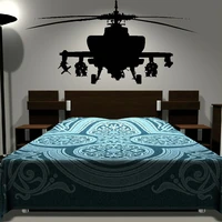 removable army helicopter sticker bedroom art decal boys wall stickers home decoration mural boys room decor d174