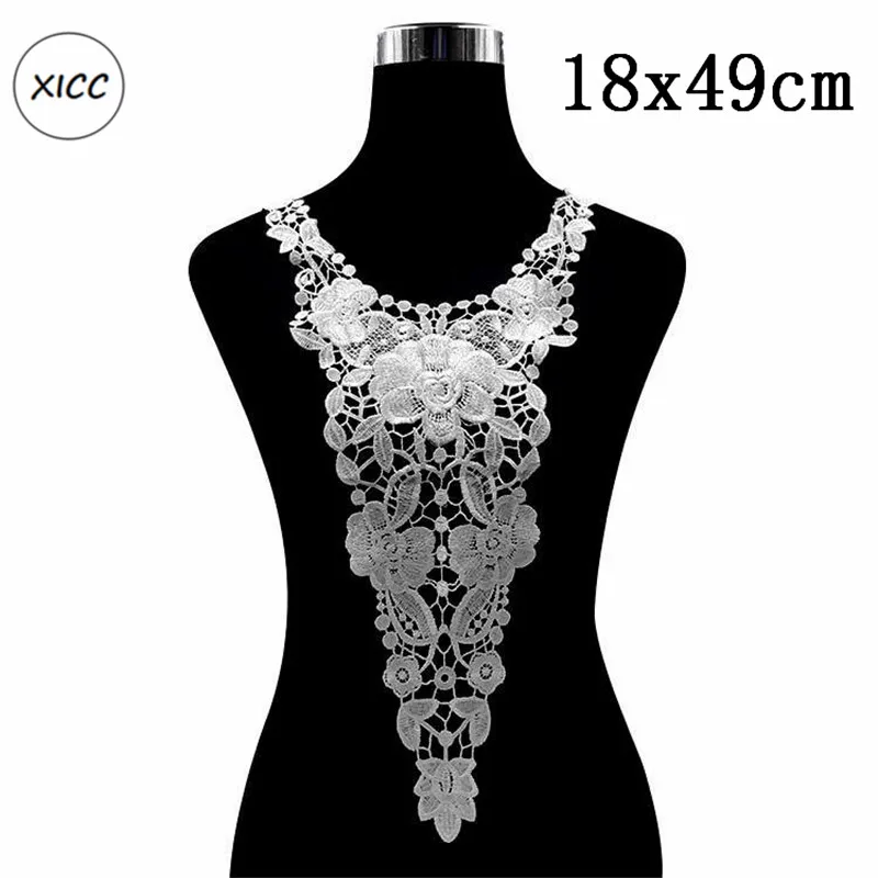 Красивый цветок водорастворимый кружевной воротник 3D вышитый корсажный вырез