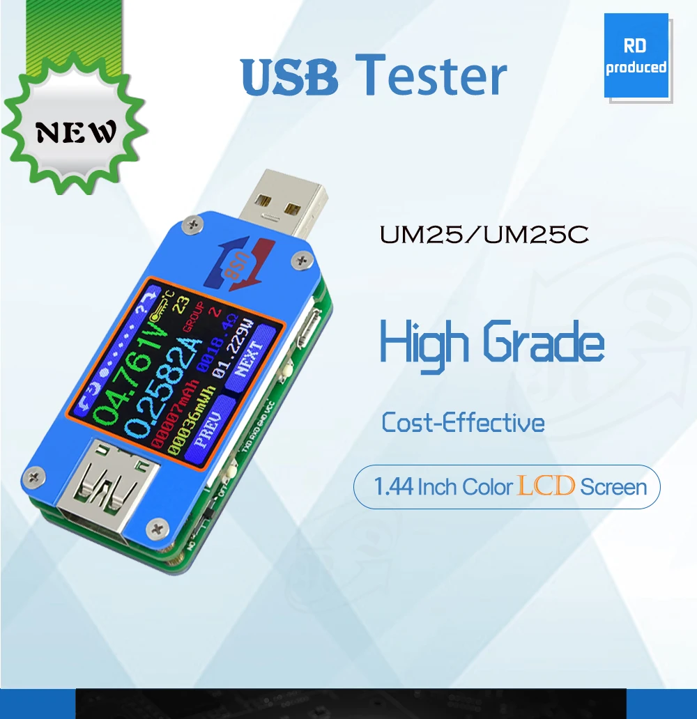 UM34/UM34C UM24/UM24C UM25/UM25C DC Вольтметр Амперметр Напряжение прибор для измерения тока Напряжение заряда батареи USB тестер 30% off