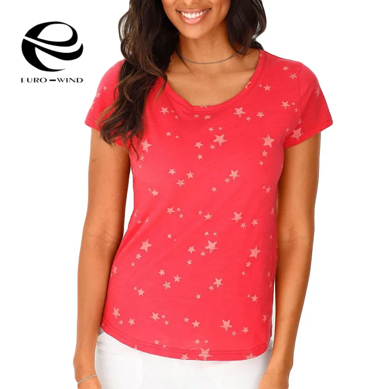 Plus Size New Summer Women T-shirts Casual Womens Bohemian Beach Short Sleeve O Neck Star Print Tops Tee Shirt Female Top | Женская