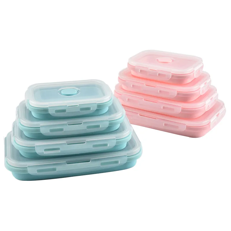 Cokytoop складной силикона Коробки для обедов Портативный Кемпинг Microwavable Bento Еда